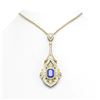 Image 1 : 10.47 ctw Sapphire & Diamond Necklace 18K Yellow Gold