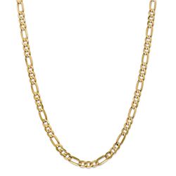 14k Yellow Gold 6 mm Concave Open Figaro Chain - 28 in.