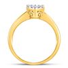 Image 2 : 10kt Yellow Gold Womens Round Diamond Heart Cluster Ring 1/2 Cttw