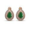 Image 1 : 9.74 ctw Certified Emerald & Diamond Victorian Earrings 14K Rose Gold