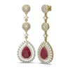 Image 2 : 11.87 ctw Ruby & Diamond Earrings 18K Yellow Gold