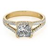 Image 1 : 2.05 ctw Certified VS/SI Princess Diamond Halo Ring 14k Yellow Gold