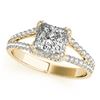 Image 2 : 2.05 ctw Certified VS/SI Princess Diamond Halo Ring 14k Yellow Gold