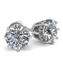 1.03 ctw VS/SI Diamond Stud Earrings Vintage 14k White Gold