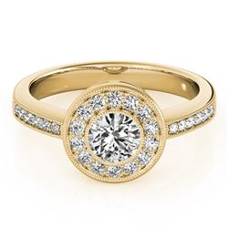 0.8 ctw Certified VS/SI Diamond Solitaire Halo Ring 14k Yellow Gold