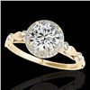 Image 1 : 1.25 ctw Certified Diamond Solitaire Halo Ring 10k Yellow Gold