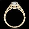 Image 2 : 1.25 ctw Certified Diamond Solitaire Halo Ring 10k Yellow Gold
