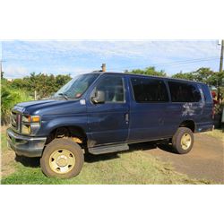 2009 Ford 4X4  E-350  Passenger Van, Lic. 994KBN, 96569 Miles (Runs & Drives, See Video)