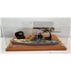 Image 1 : Top Gun Tours Display Pearl Harbor Memorabilia in Case - Arizona, Planes, Cap 33"W x20"D x 14"H