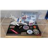 Image 1 : Top Gun Tours Display Memorabilia in Case - Navy VC-1 Plane, Patches, Mug