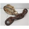 Image 1 : Battleship Anchor Chain & Antique Clipper Ship Pulleys