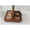 Image 2 : Qty 2 Wooden Lamps w/ Glass Encased Shell Base & Shades