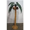 Image 1 : Woven Rattan Palm Tree Lamp with 4 Coconut Lights & Leaves, Approx. 75" Tall