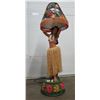 Image 1 : Tall Hula Girl Lamp w/ Floral Shade, 52" H
