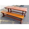 Image 10 : Solid Mahogany Picnic Table 6' L x 2' W & 2 Benches w/ Salute, Honor, Remember
