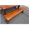 Image 7 : Solid Mahogany Picnic Table 6' L x 2' W & 2 Benches w/ Salute, Honor, Remember