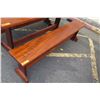 Image 10 : Solid Mahogany Picnic Table (6' L x 2' W) & 2 Benches w/ Salute, Honor, Remember