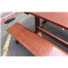 Image 18 : Solid Mahogany Picnic Table (6' L x 2' W) & 2 Benches w/ Salute, Honor, Remember
