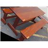 Image 1 : Solid Mahogany Picnic Table (6' L x 2' W) & 2 Benches w/ Salute, Honor, Remember