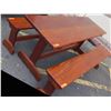 Image 2 : Solid Mahogany Picnic Table (6' L x 2' W) & 2 Benches w/ Salute, Honor, Remember