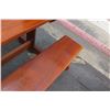 Image 8 : Solid Mahogany Picnic Table 6' L x 2' W & 2 Benches w/ Salute, Honor, Remember