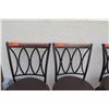 Image 2 : Qty 4 Black Bar-Height Stools w/ Upholstered Seats 16.5" Dia.
