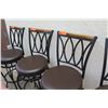 Image 8 : Qty 4 Black Bar-Height Stools w/ Upholstered Seats 16.5" Dia.