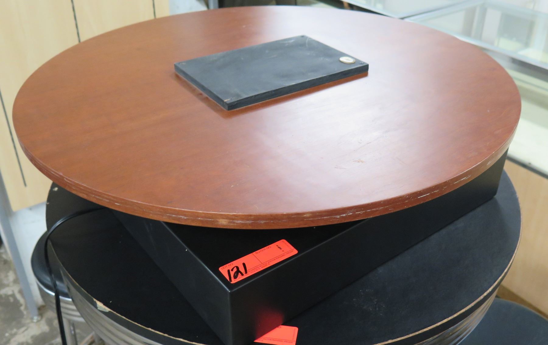 Round Wooden Mounted Rotating Table-Top - Oahu Auctions