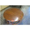 Image 2 : Round Wood & Rattan Low Coffee Table