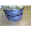 Image 2 : Round Glass Table Top w/ 2 Corsair Airplane Tires 41" Dia, 23" H