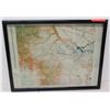 Image 1 : Framed Territory of Hawaii Topographic Map 25" x 20"