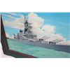 Image 3 : Framed Battleship Print w/ Arizona Memorial 52" x 29"