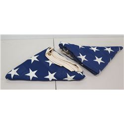 Qty 2 Folded U.S.A. Flags