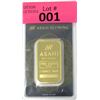 Image 1 : 1 Oz. Asahi Refining .9999 Fine Gold Certified Bar