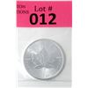 Image 1 : 1 Oz .9999 Fine Silver 2019 Canada Maple Leaf Coin