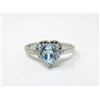 Image 1 : Certified Blue Topaz & Diamond Sterling Silver Ring