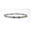 Image 1 : Certified Multi Gemstone & Diamond Tennis Bracelet