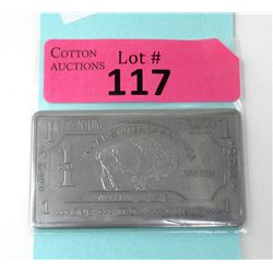 1 Oz. USA Mint .999 Fine Titanium Buffalo Bar