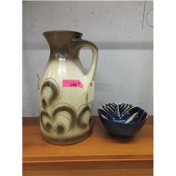 Large West German Jug & Danish Bowl