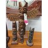 Image 2 : 9 Vintage Totem Statues - Assorted Materials