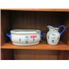 Image 1 : Vintage Blue and White Jug and Basin Set