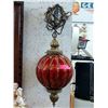 Image 1 : Vintage Orange/Red Glass Swag Lamp