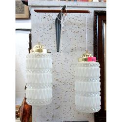 Vintage Double Glass Shade Hanging Lamp