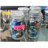 Image 1 : 2 Jars of Large Glass Beads & 2 Jars of Buttons