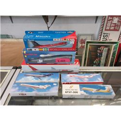 7 Assorted New Plastic Airplane Models