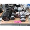 Image 1 : Pentax and Yashica Cameras with 2 Lenses
