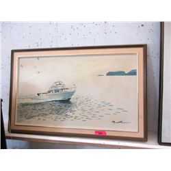 Vintage Oil on Canvas Painting - 25" x 38"