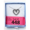 Image 2 : Certified Blue & White Diamond Heart Necklace
