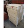 Image 1 : 5 Drawer Pine Dresser - 16" x 30" x 50" tall