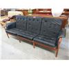 Image 1 : Mid Century Teak & Leather Sofa - 78" Wide